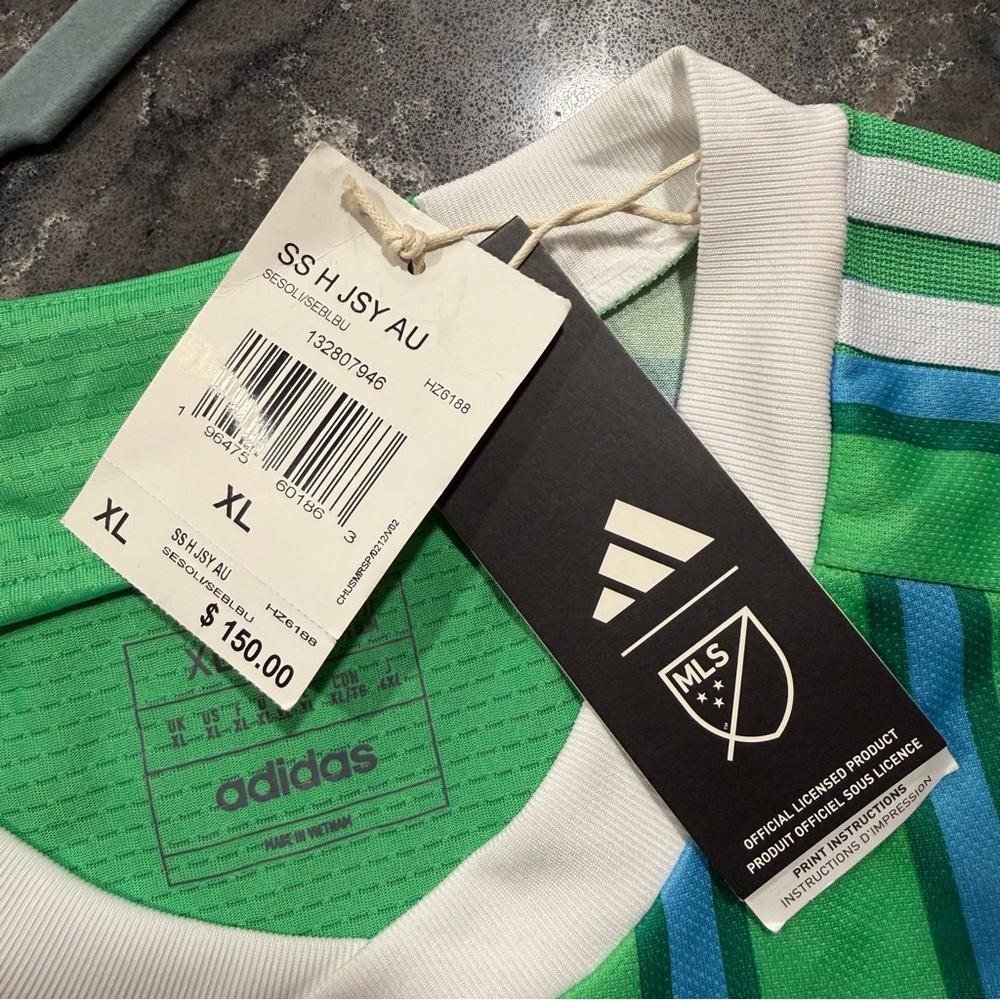 NWT Seattle Sounders FC 2024/25 Home Jersey Authentic Adidas MLS (HZ6188) - Picture 13 of 15